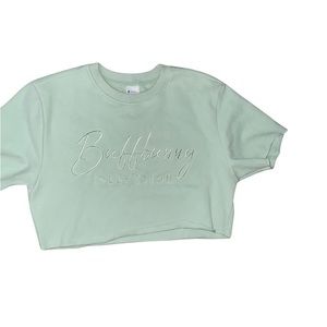 Buffbunny Collection Cropped Mint Green Sweater Shirt Size Medium